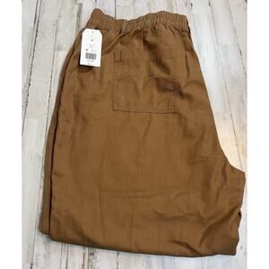 Wonderly Womens Pants 4X Brown Elastic Waist Solid Stretch Cotton Blend